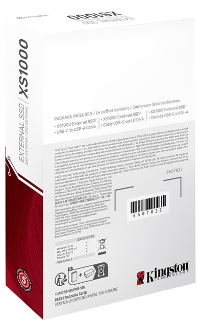 Dysk SSD Kingston XS1000 Portable 1000GB USB 3.2 Gen 2 (SXS1000/1000G) - obraz 8