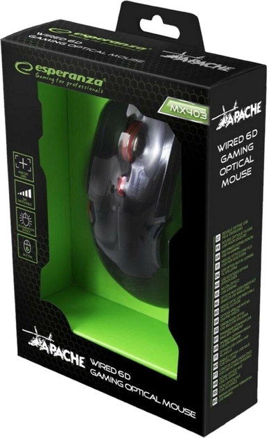 Mysz Esperanza MX403 Apache USB Black/Red (EGM403R) - obraz 5