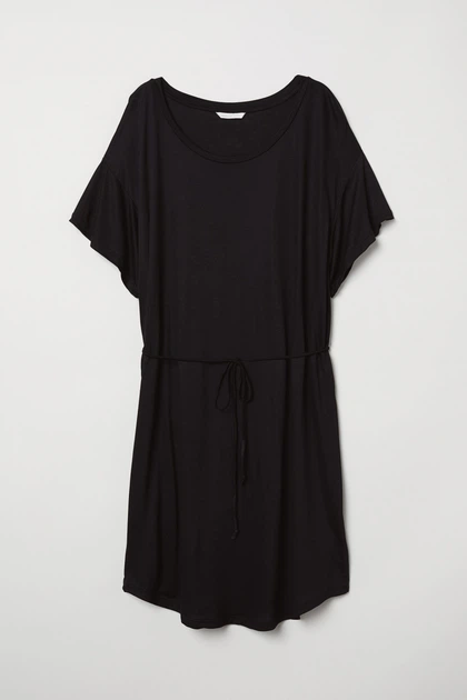 Платье с вискозой для женщины H&M BASICS 0667534-004 S Черный - Фото 1 Платье с вискозой для женщины H&M BASICS 0667534-004 S Черный - изображение 1