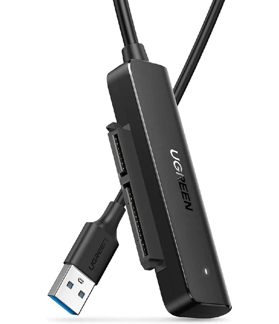 Кабель для подключения 2,5-дюймового SSD и HDD диска SATA-USB 3.0 UGREEN CM321 (5 Гбит/с, 0.5м). Black - Фото 2 Кабель для подключения 2,5-дюймового SSD и HDD диска SATA-USB 3.0 UGREEN CM321 (5 Гбит/с, 0.5м). Black - изображение 2