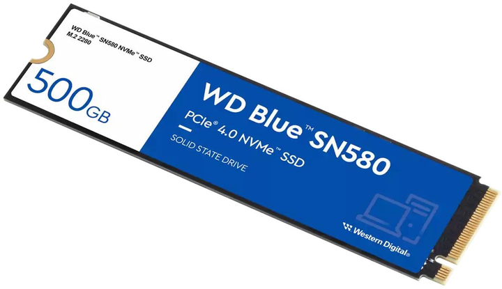 SSD диск Western Digital Blue SN580 NVMe 500GB M.2 2280 PCIe 4.0 x4 3D NAND (TLC) (WDS500G3B0E) - зображення 2