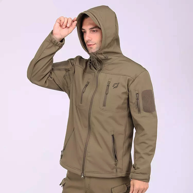 Тактична куртка Eagle Soft Shell JA-01-0 з флисом Olive Green 5XL - зображення 2