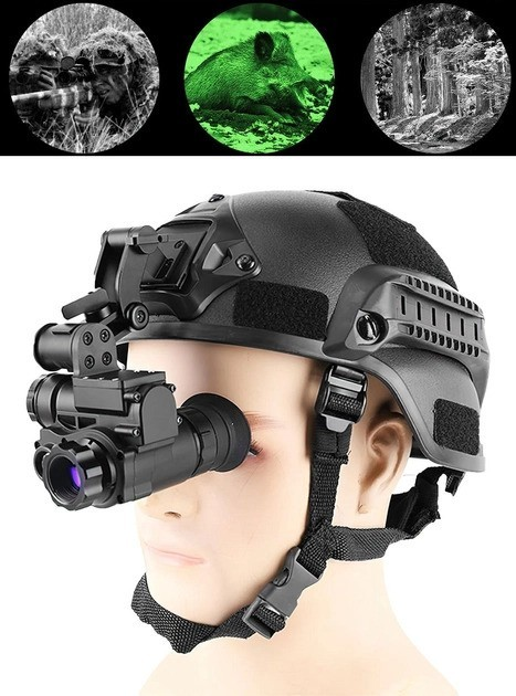 Монокуляр нічного бачення з компасом і кріпленням на шолом NVG10 Luxun Чорний - изображение 1