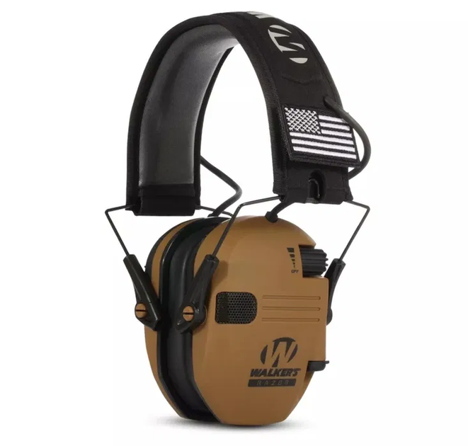 Навушники Walkers Razor Койот (Kali) складні для активного приглушення динамічних звуків із двома мікрофонами Hi Gain та голосовим налаштуванням режиму - зображення 1