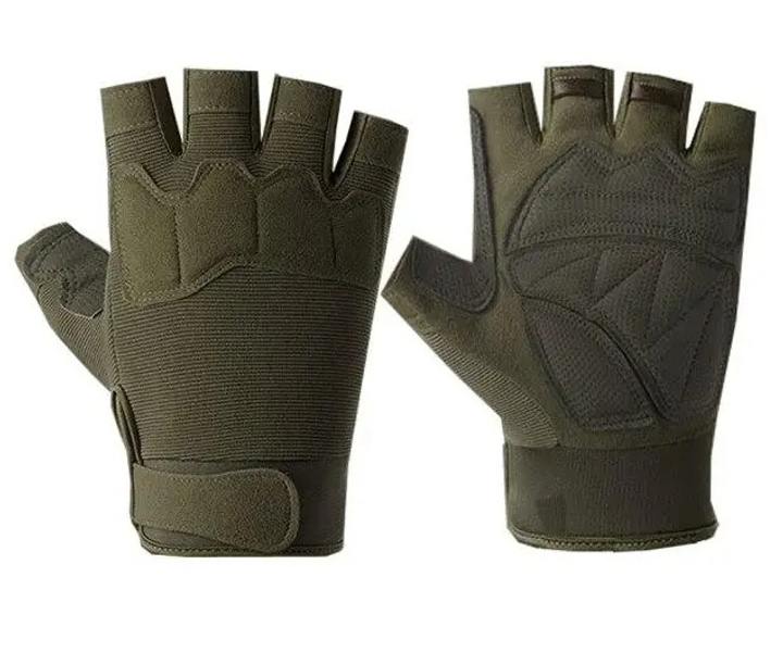 Перчатки без пальцев L на липучке FQTAC039 Зеленый (Kali) - изображение 1