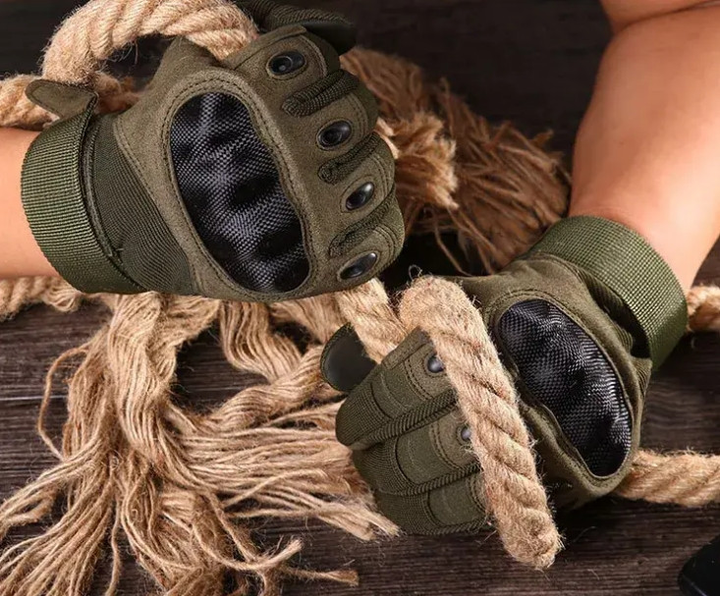 Перчатки защитные на липучке FQ20T001 Оливковый L (Kali) - изображение 2