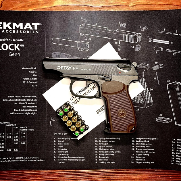 Стартовий пістолет Макарова Retay Arms PM, Сигнальний пістолет під холостий патрон 9мм - зображення 1