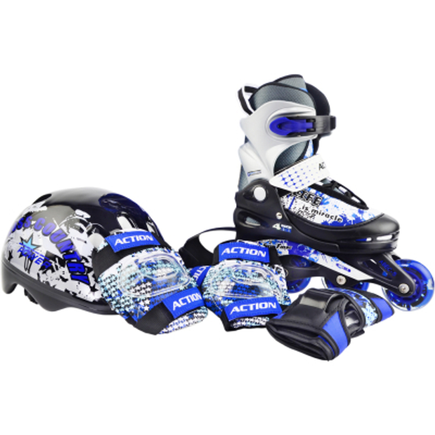 Роликовые коньки Action Zero Комплект Синій 26-29 (PW117CE308905/26-29 ...