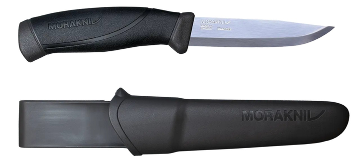 Туристичний ніж з чохлом, нержавіюча сталь Morakniv "Companion Anthracite MG" 13165 - зображення 1