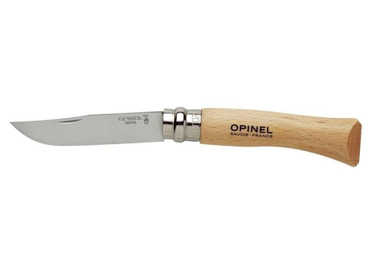 Ніж розкладний 77мм, бук Opinel Inox Natural blister 07 000654 - зображення 1