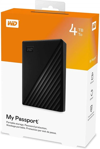 WD My Passport USB 3.2 Gen 1[Портативний жорсткий диск 4TB USB 3.2 Gen 1 My Passport Чорний] - изображение 6