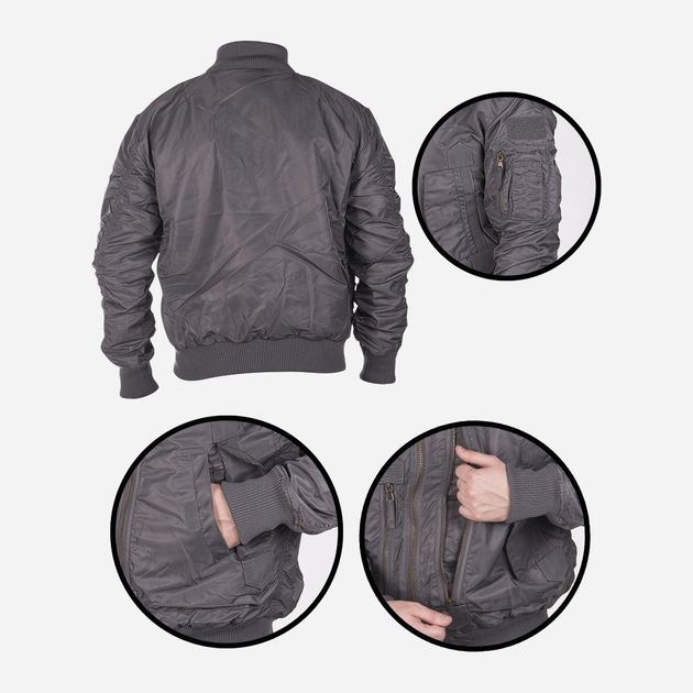 Куртка тактическая мужская MIL-TEC US Tactical Flight Jacket 10404608 M 1332 Urban grey (2000980619177) - изображение 2