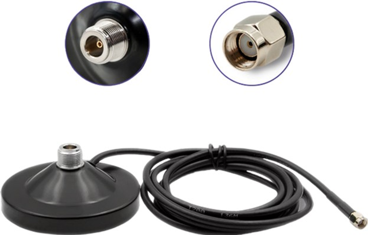 Magnetyczna podstawa Qoltec z kablem 2 m Czarna (5901878570310) - obraz 3