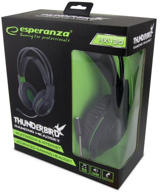 Навушники Esperanza EGH430 Black/Green (5901299938645) - зображення 2