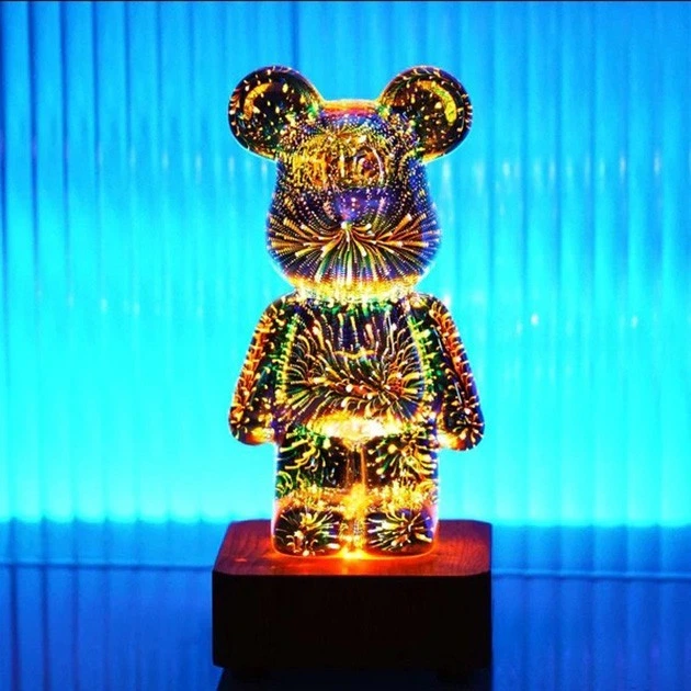 3D лампа Хрустальный Мишка Фейерверк Медведь Bearbick декоративный