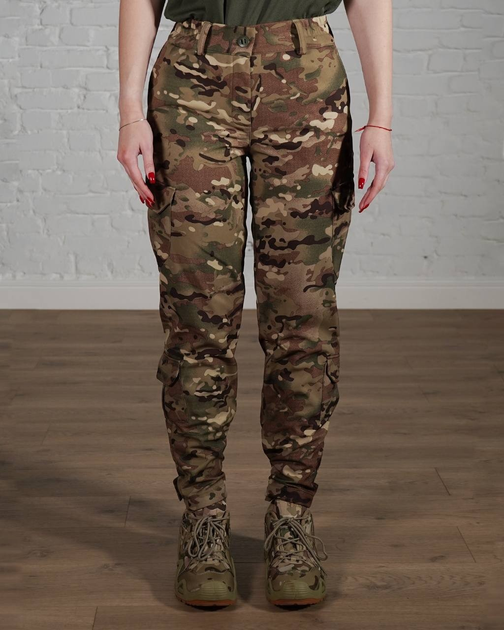 Женские военные штаны тактические SoftShell трехслойные осень/зима р. M Мультикам - изображение 1