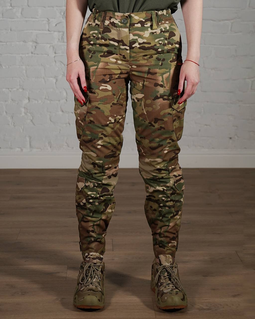 Жіночі військові штани тактичні ріп-стоп з флісовою підкладкою р. M Мультикам - зображення 1