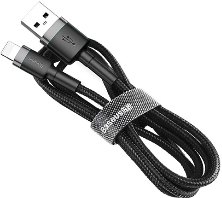 Кабель Baseus Cafule Cable USB for Lightning 2A 3 м Black+Grey (CALKLF-RG1) - зображення 1