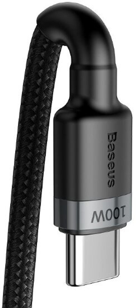 Кабель Baseus Cafule Type-C to Type-C PD2.0 100Вт 5A 20В 2 м Black/Grey (CATKLF-ALG1) - зображення 3