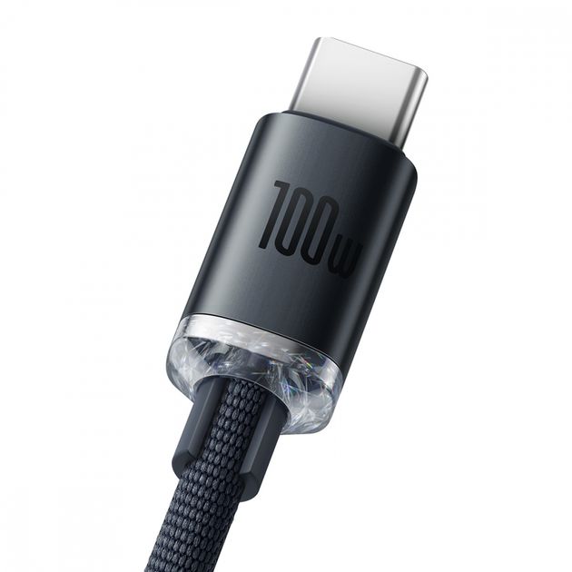 Кабель Baseus Crystal Shine Series Fast Charging Data Cable USB to Type-C 100W 1.2 м Black (CAJY000401) - зображення 3