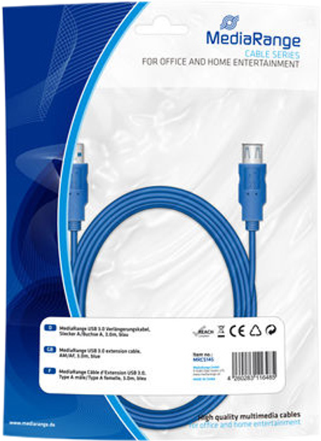 Kabel MediaRange USB Type A - USB Type B 3 m (MRCS145) - obraz 1