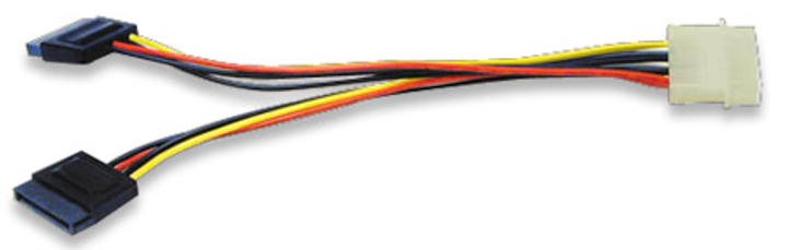 Kabel zasilania Manhattan Molex 4-pin - 2xSATA (F) 15 cm (766623349369) - obraz 2