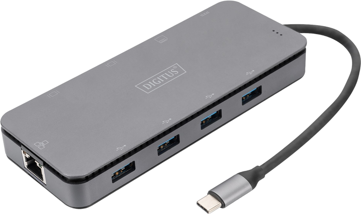 Док-станція Digitus USB-C 14 портів Чорна (4016032481058) - зображення 1