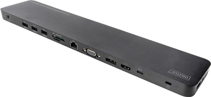 Stacja dokująca Digitus USB-C 14 portów Czarny-Szary (4016032456070) - obraz 1