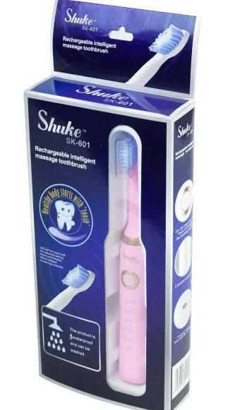 Электрическая зубная щетка Shuke SK-601 аккумуляторная ультразвуковая щетка для зубов 3 насадки 5 режимов работы Розовая - Фото 7 Электрическая зубная щетка Shuke SK-601 аккумуляторная ультразвуковая щетка для зубов 3 насадки 5 режимов работы Розовая - изображение 7