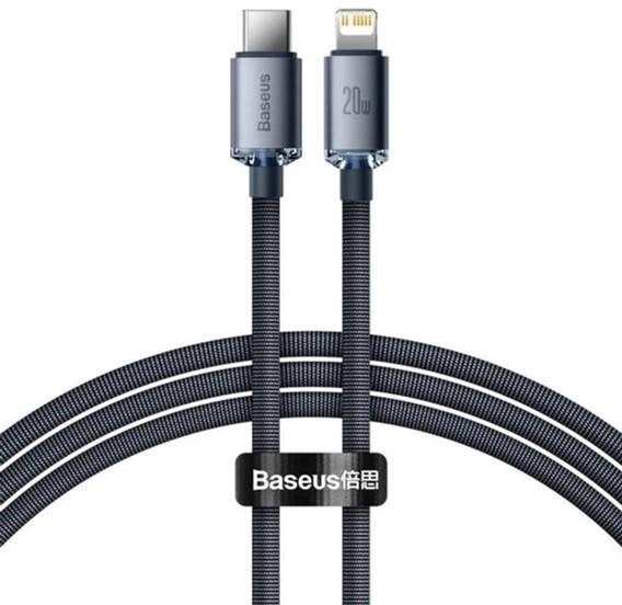 Kabel Baseus Crystal Shine Series Fast Charging Data Cable Type-C to iPhone 20W 1.2 m Czarny (CAJY000201) - obraz 1