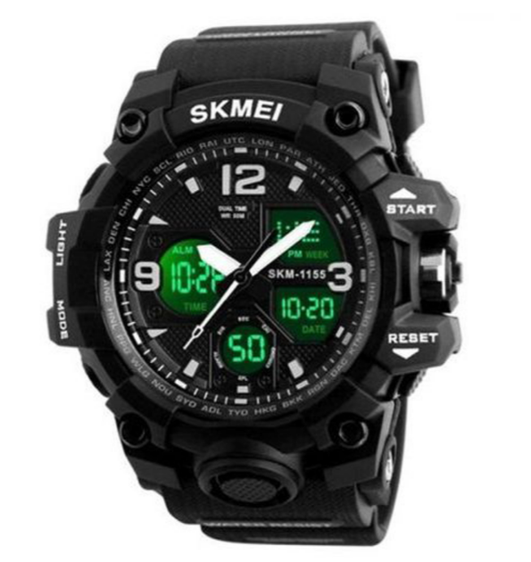 Мужские наручные часы Skmei 1155BBK, Black (t9252) - Фото 2 Мужские наручные часы Skmei 1155BBK, Black (t9252) - изображение 2