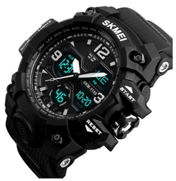 Мужские наручные часы Skmei 1155BBK, Black (t9252) - Фото 3 Мужские наручные часы Skmei 1155BBK, Black (t9252) - изображение 3