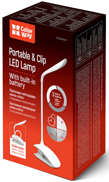 Lampa stołowa ColorWay LED SMD 1.5 W LED White (CW-DL04FCB-W) - obraz 7
