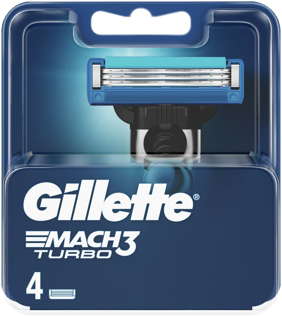 Змінні картриджі для гоління Gillette Mach3 Turbo 4 шт (7702018578955) - зображення 1