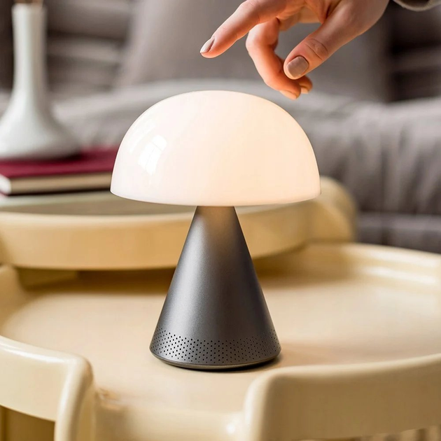 Lampa stołowa Lexon Mina Audio L LED z głośnikiem bluetooth Grey (3660491203853) - obraz 8