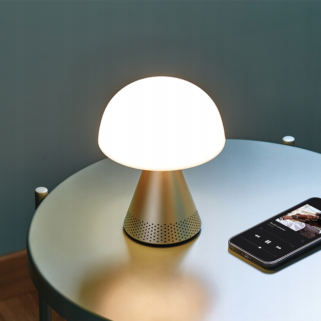Lampa stołowa Lexon Mina Audio L LED z głośnikiem bluetooth Gold (3660491203839) - obraz 3