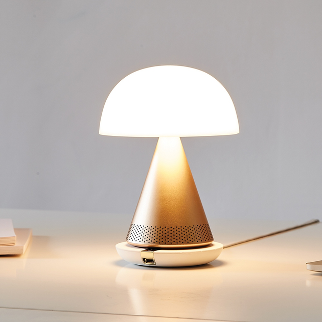 Lampa stołowa Lexon Mina Audio L LED z głośnikiem bluetooth Gold (3660491203839) - obraz 5