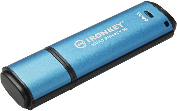 Флеш пам'ять USB Kingston IronKey Vault Privacy 50 64GB USB 3.2 Type-A Blue (IKVP50/64GB) - зображення 2