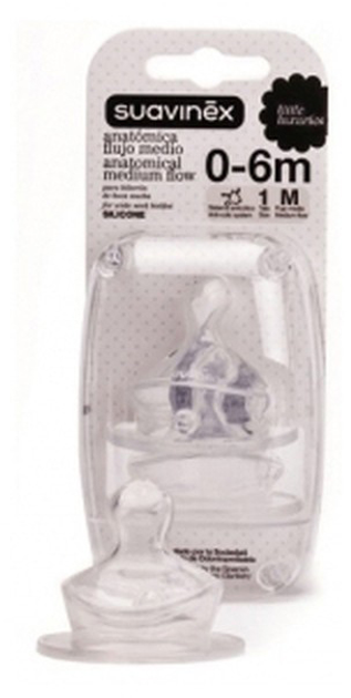 Соски для пляшечок Suavinex Teat Silicone Anatomical T1m 2 шт (8426420006255) - зображення 1