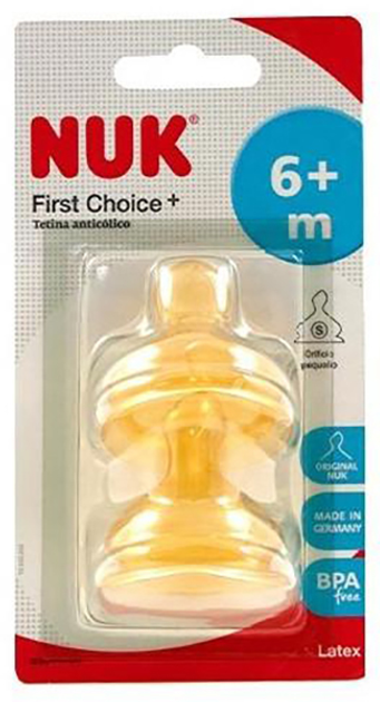 Соски для пляшечок Nuk Feliubadalo Latex Teat Firstchoice T2l 2 шт (4008600181996) - зображення 1