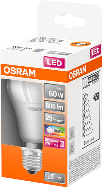 Лампа світлодіодна Osram LED Star E27 A60 9-60 W, з дистанційним керуванням, тепло-белый (4058075430754) - зображення 2
