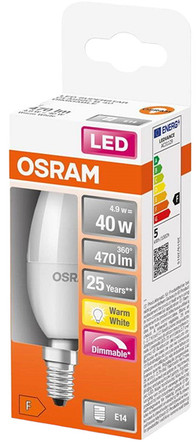 Żarówka Osram LED Superstar Classic B E14 4.9-40 W (4058075430914) - obraz 3