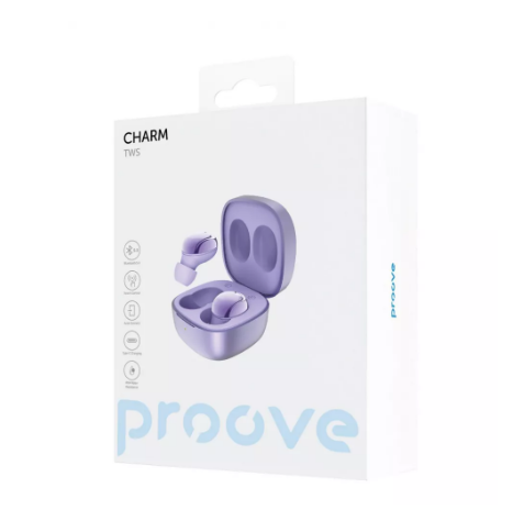 Наушники Proove Charm TWS, Bluetooth 5.3, батарея 300 mAh, фиолетовый - изображение 4