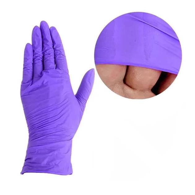 Перчатки нитриловые ProSteril HOFFEN фиолетовые S 100 шт (0306979) - изображение 1