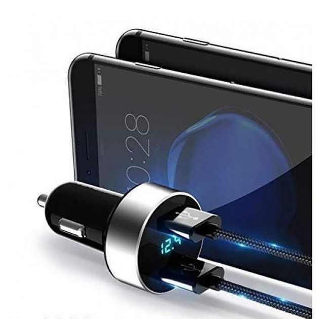Автомобильная USB зарядка от прикуривателя на 2USB HZ HC-6 Черный ...