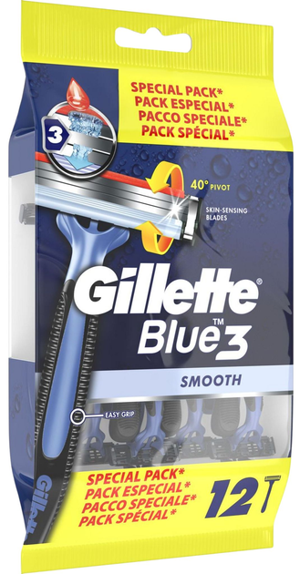 Одноразові чоловічі бритви Gillette Blue3 Smooth 12 шт (7702018467464) - зображення 2