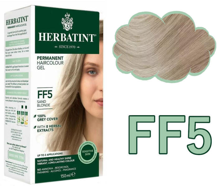 Żel-farba do włosów z utleniaczem Herbatint FF5 Sandy Blonde 150 ml (8016744805407) - obraz 1