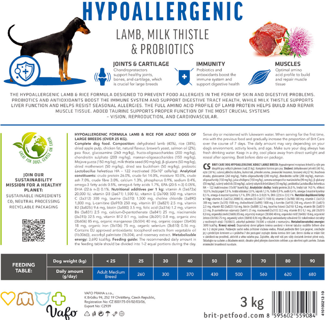 Корм для собак великих порід Brit Care Dog Hypoallergenic Adult Large Breed гіпоалергенний з ягням 12 кг (8595602559077) - зображення 6