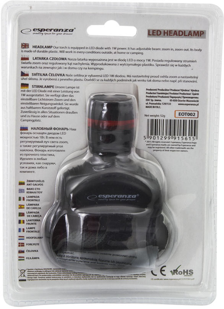 Latarka czołowa Esperanza Head Light LED Vega (5901299915615) - obraz 3
