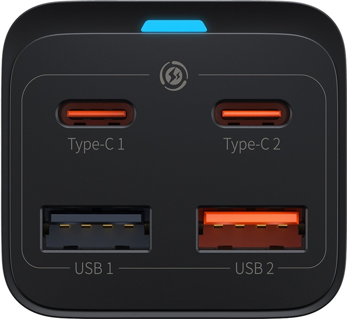 Ładowarka sieciowa Baseus GaN3 Pro Desktop Fast Charger + Cable Baseus Type-C to Type-C 100W 20V/5A 1 m Czarny (CCGP040101) - obraz 2